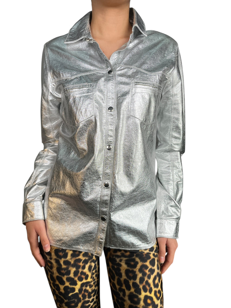 Sobrecamisa Cuero Plateada