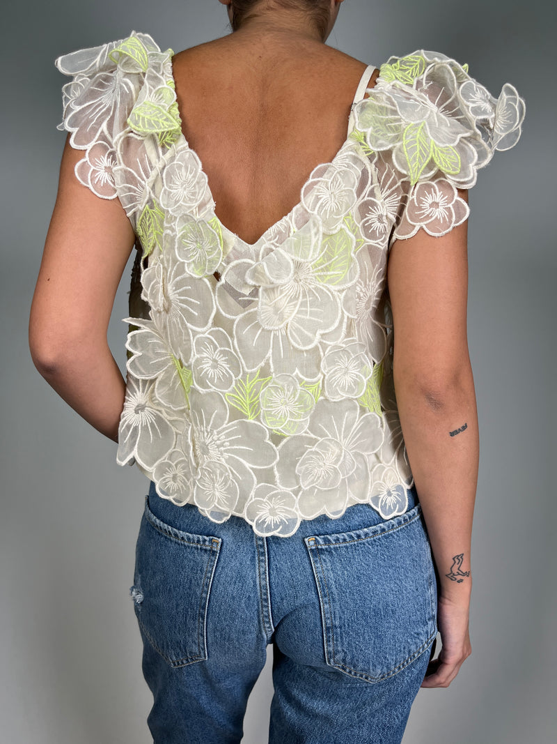 Blusa Flores Transparentes