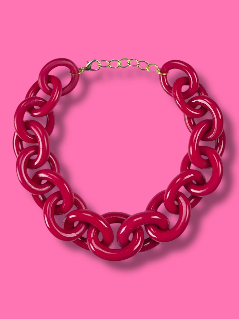 Collar Eslabón Magenta