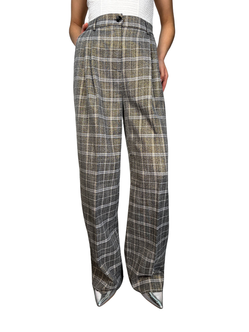 Pantalón Tartán Fibras Metalizadas