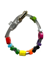 Pulsera Transparente Letras Multicolor