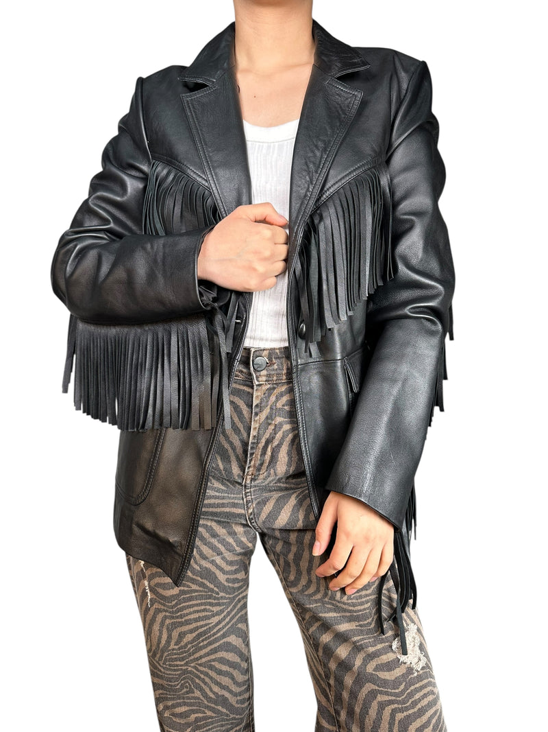 Chaqueta Cuero Flecos