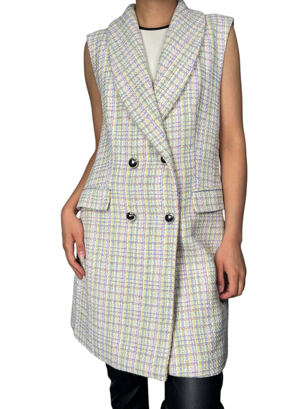 Chaqueta Tweed Sin Mangas