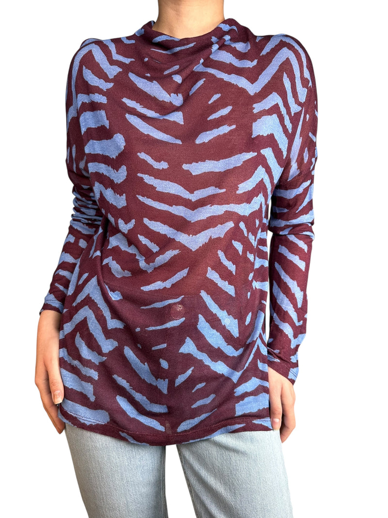 Polera Traslucida Burdeo