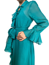 Vestido Seda Turquesa