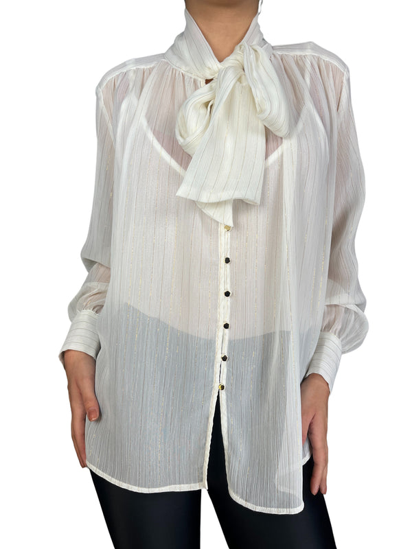 Blusa Traslúcida Fibras Metalizadas