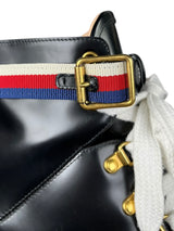 Botín Gucci Sylvie Web 55mm Cuero Negro