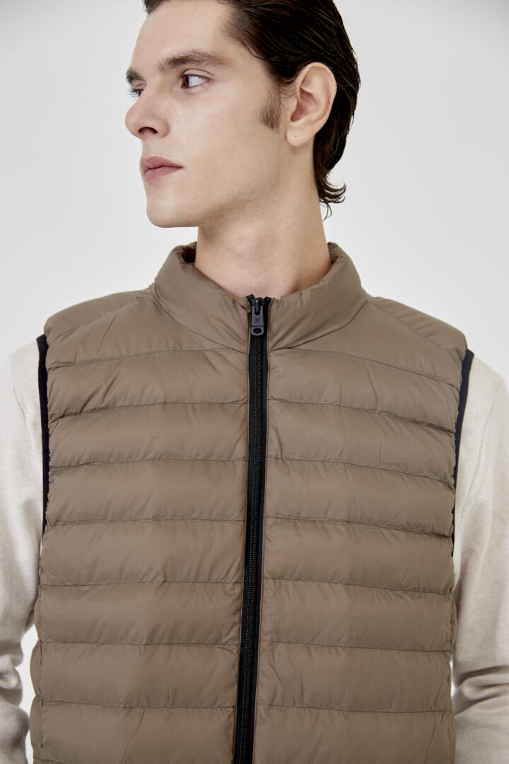 Parka Beige Sin Manga Sin Capucha Hombre - Sin Bateria