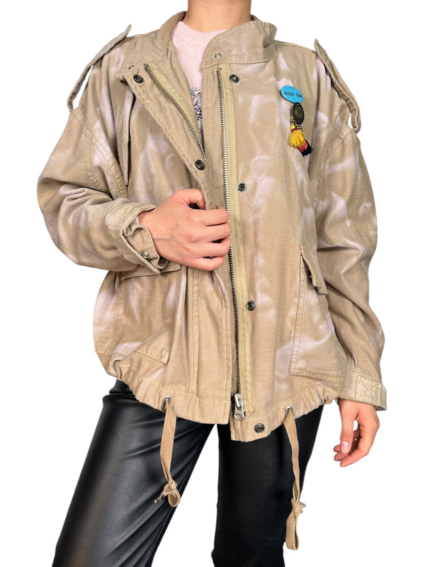 Chaqueta Beige Estampada