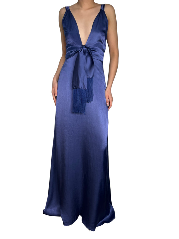 Vestido Azul Satinado