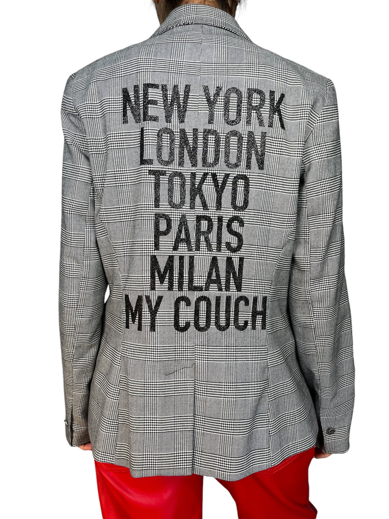 Blazer pied de poule gris