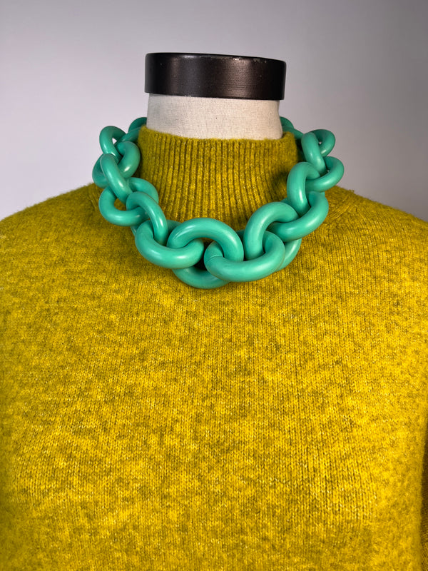 Collar Eslabón Verde Agua