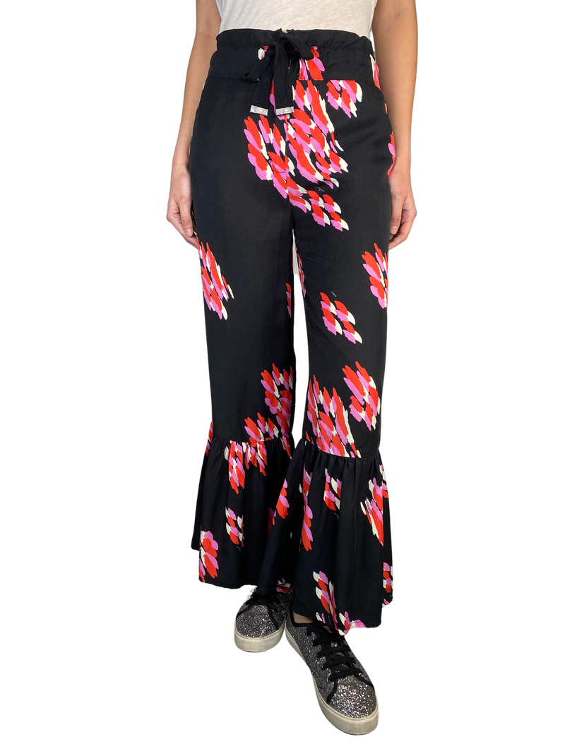 Pantalón Negro Estampado