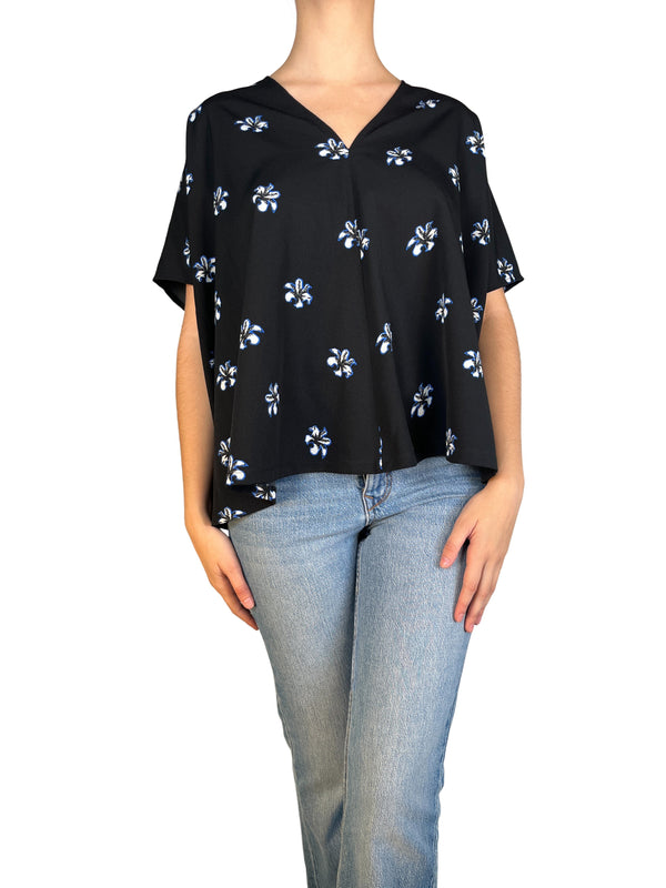 Blusa Manga Corta Flores