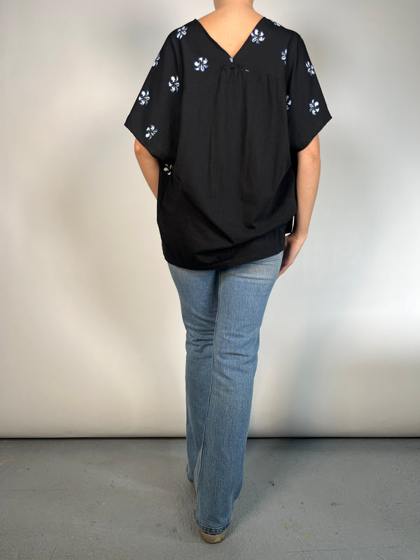 Blusa Manga Corta Flores