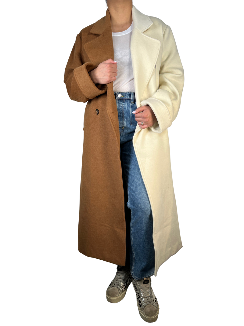 Abrigo Lana Bicolor Oversize