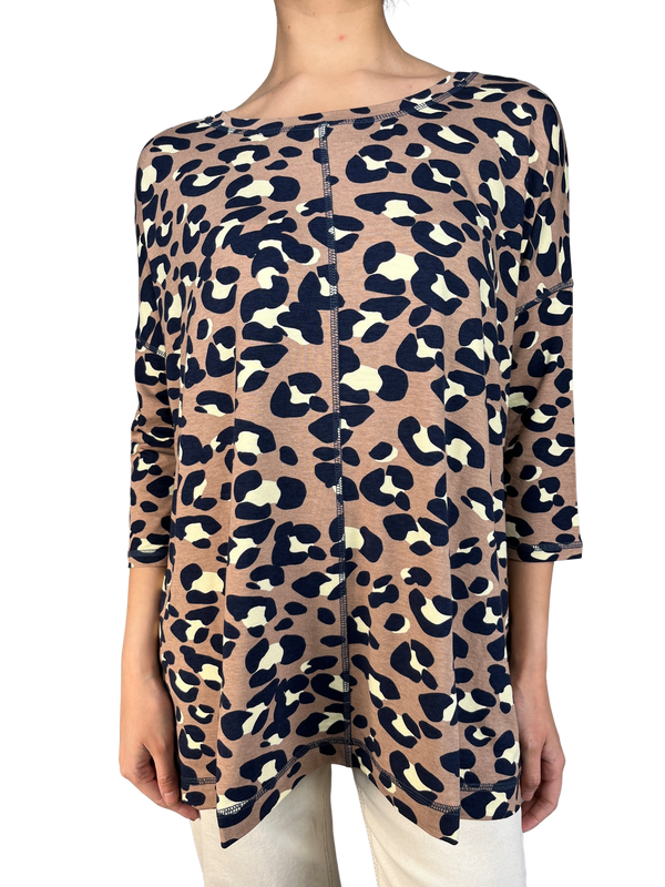 Polera Animal Print Manga Larga