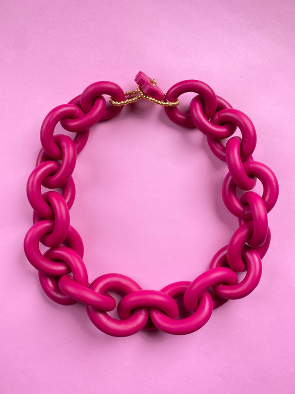 Collar Eslabón Fucsia