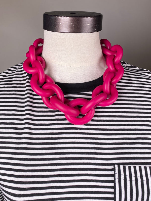 Collar Eslabón Fucsia