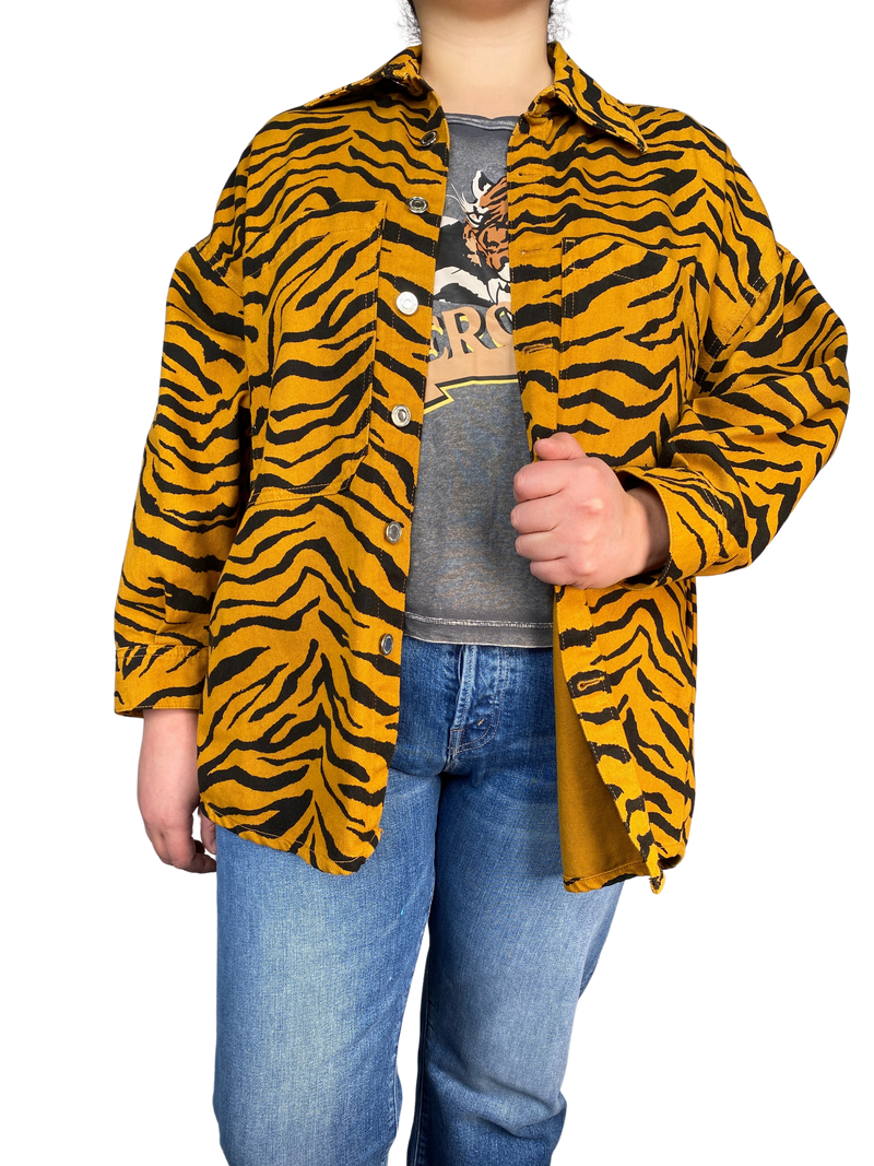 Chaqueta Denim Cebra Mostaza Oversize