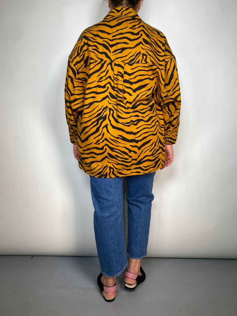 Chaqueta Denim Cebra Mostaza Oversize