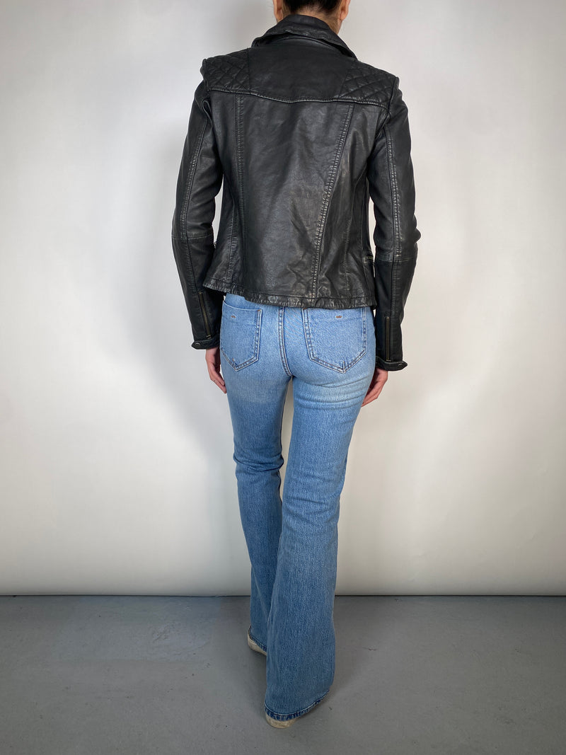Chaqueta Cuero Negro