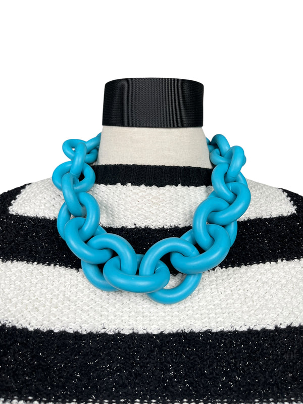Collar Eslabón Celeste