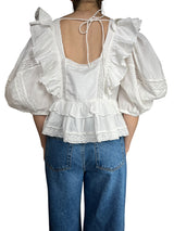 Blusa Blanca Vuelos & Encaje