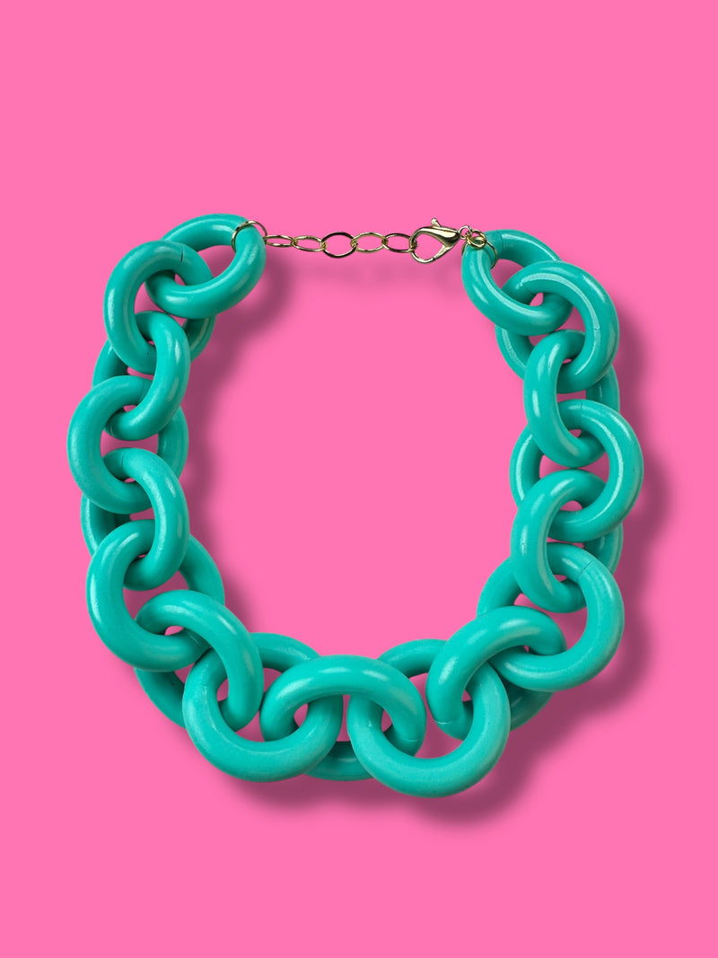 Collar Eslabón Verde Agua