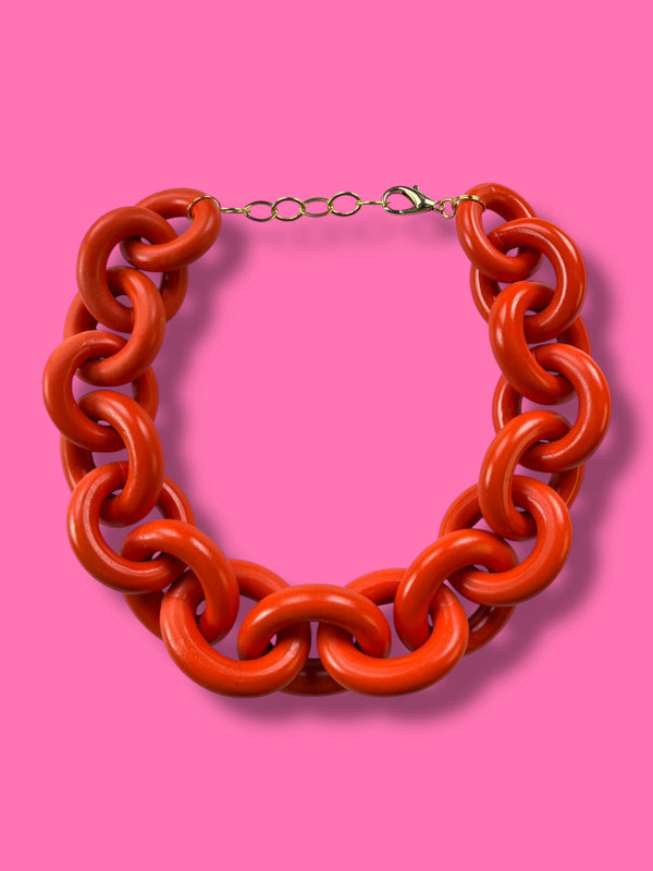 Collar Eslabón Naranjo
