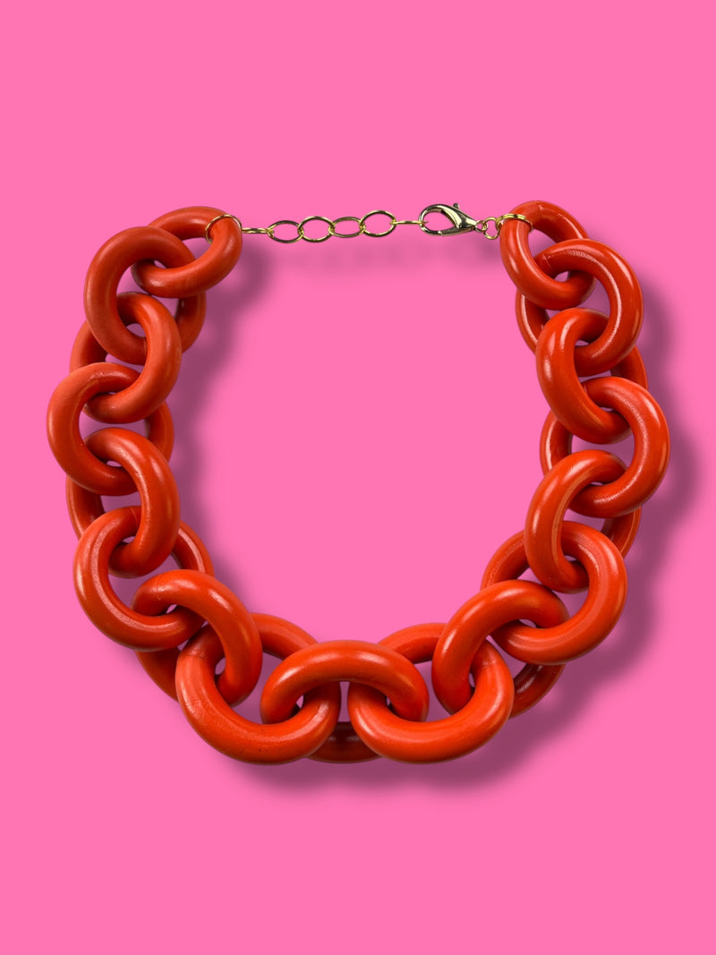 Collar Eslabón Naranjo