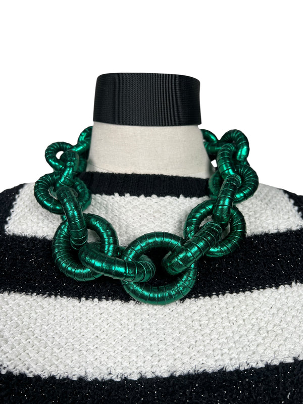 Collar Eslabón Verde Metallic