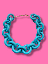 Collar Eslabón Celeste