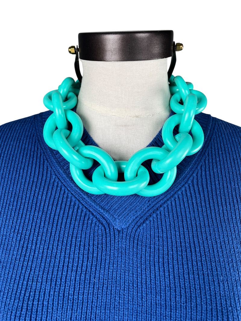 Collar Eslabón Verde Agua