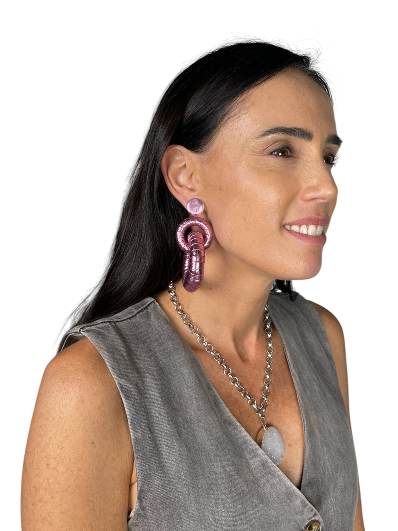 Aros Rosa Metallic