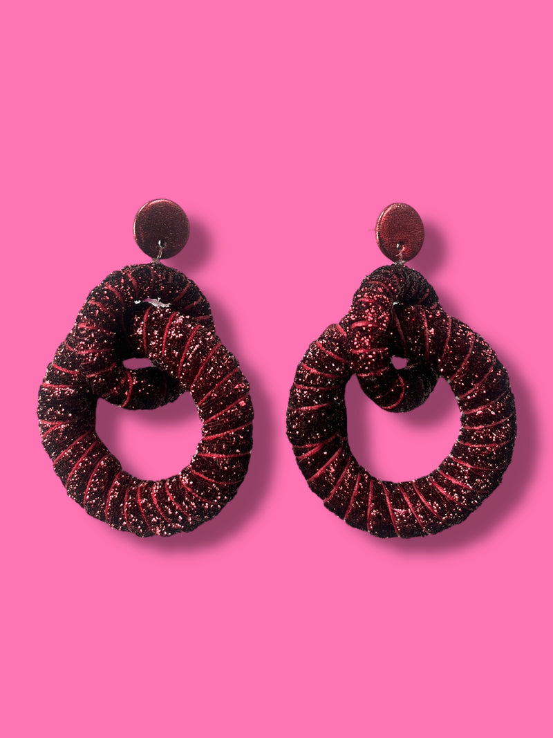 Aros Lurex Té Rojo