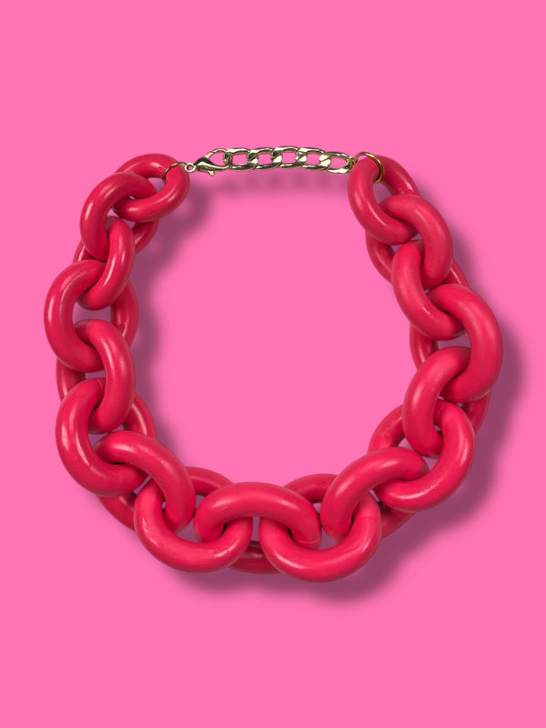 Collar Eslabón Fucsia