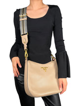 Cartera Vitello Daino Cuero Strap Gris