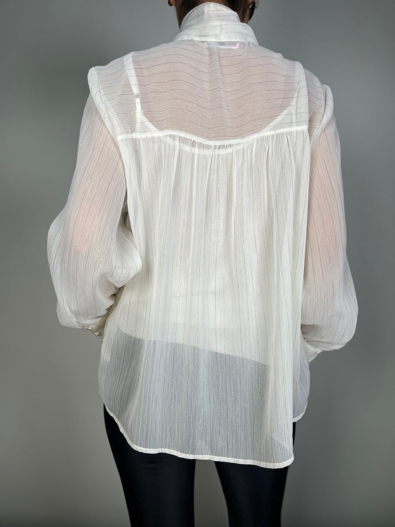 Blusa Traslúcida Fibras Metalizadas