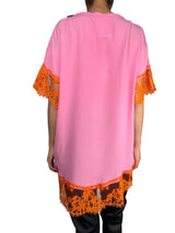 Blusa Pink Detalles Encajes