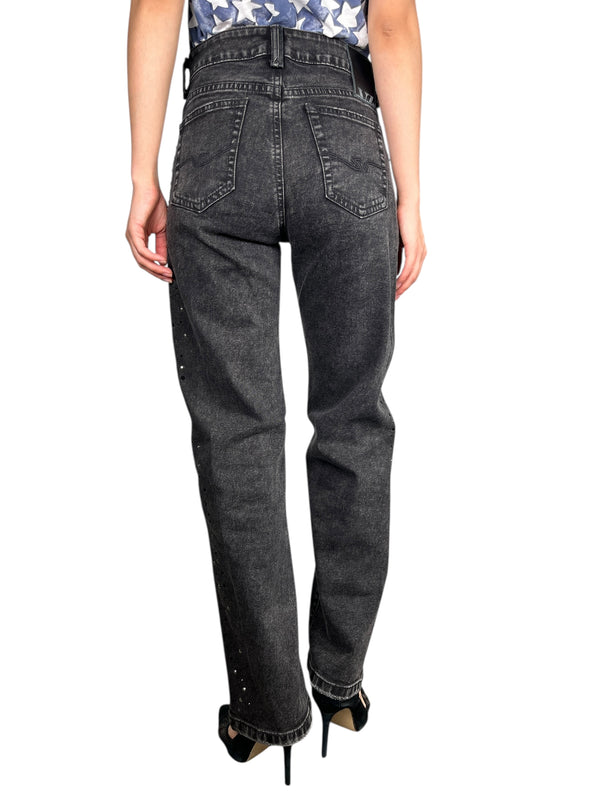 Jeans Straight Con Aplicaciones