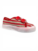 Zapatillas Velcro Rayas Rojas