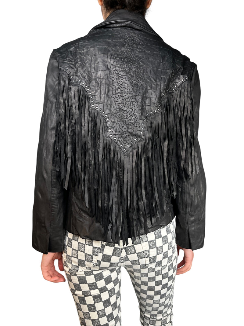 Chaqueta Fringes Cuero