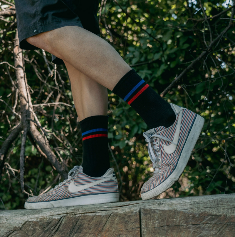 Calcetines Negro Tricolor Largo