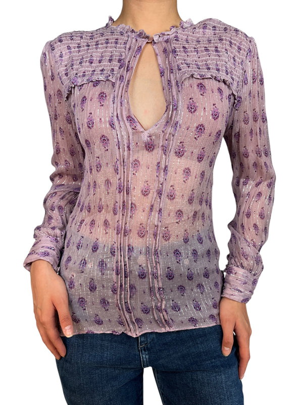 Blusa Viscosa Fibras Metalizadas