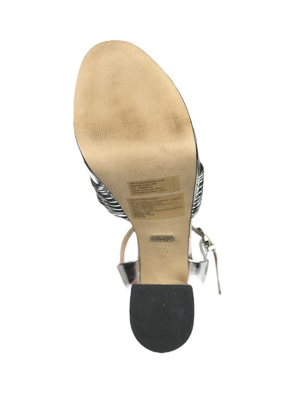 Sandalias Cuero Plateadas