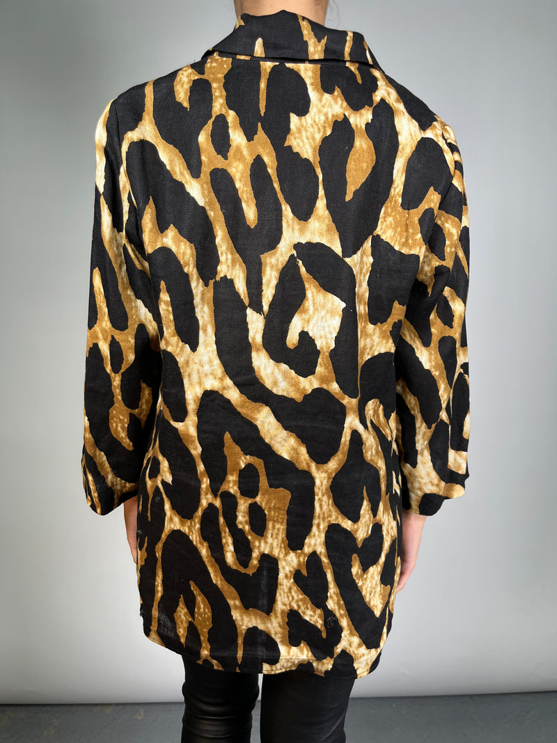 Blazer Lino Animal Print