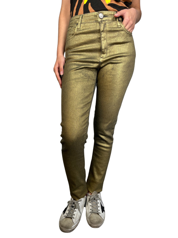 Jeans Slim Metal Gold