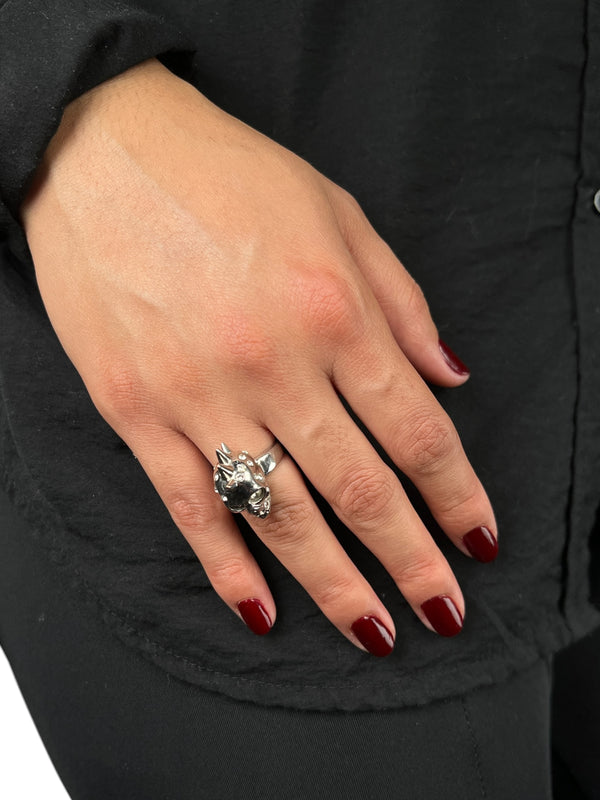 Anillo Crystal Mohawk Skull