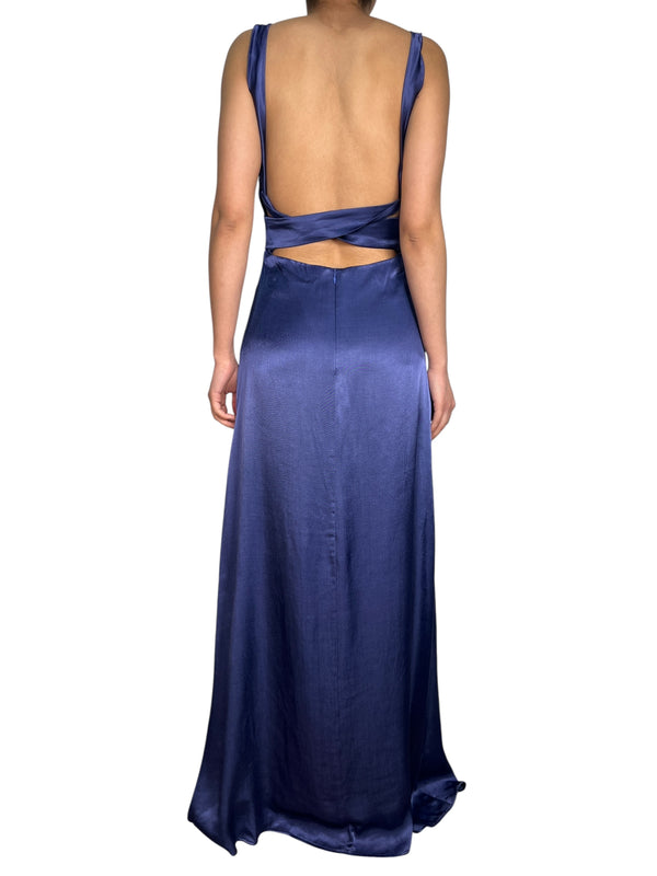 Vestido Azul Satinado